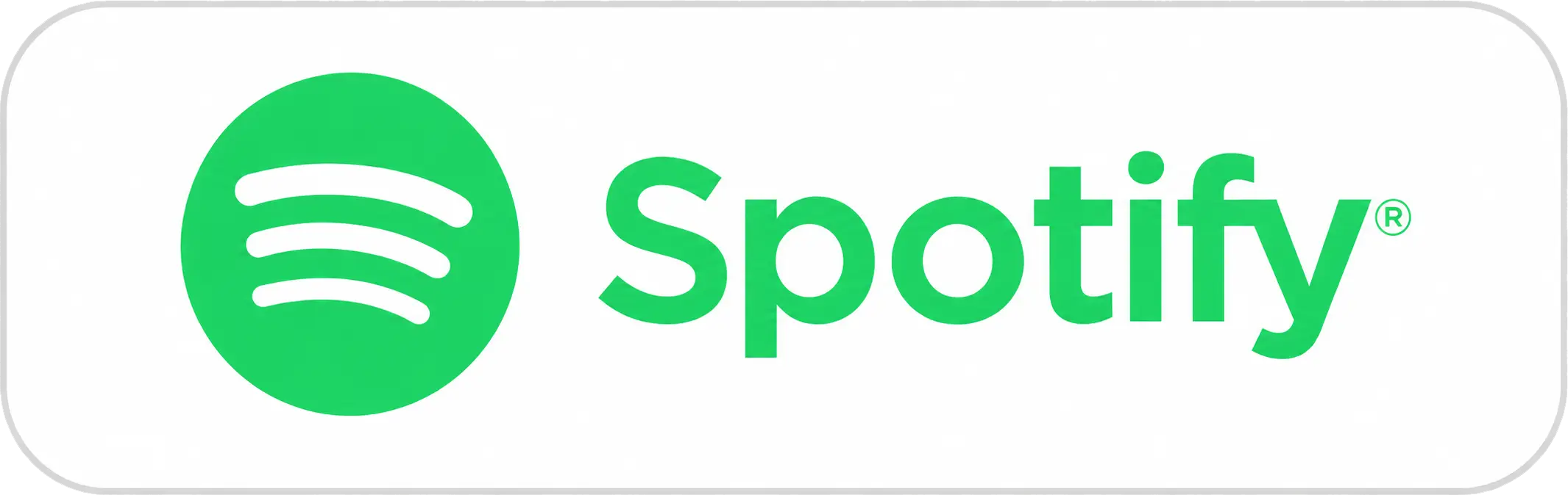 Green Spotify logo icon featuring the classic circular design on a white rounded badge background.
